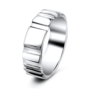 Wood Pattern Silver Ring DDR-11